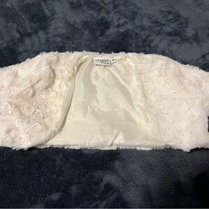 Kids Cream Faux Fur Cape